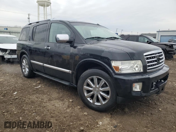 2008 Infiniti QX56 with VIN 5N3AA08C88N900677, listed as a Copart auction lot 82395124 with 211,085 mi miles and Salvage Title. Bid and sale history available at carsss.com. Image 4.