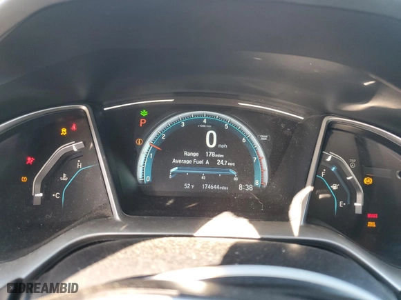 2017 Honda Civic Sedan EX with VIN 2HGFC2F74HH516405, listed as a Copart auction lot 47463815 with 174,644 mi miles and Salvage Title. Bid and sale history available at carsss.com. Image 9.