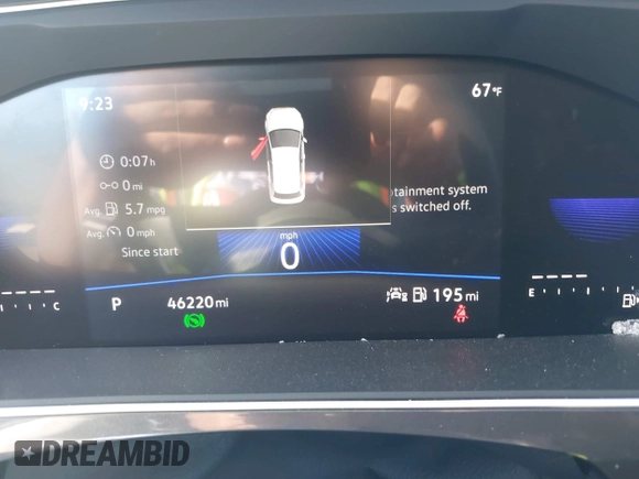 2023 Volkswagen Tiguan S with VIN 3VVRB7AX0PM120136, listed as a IAAI auction lot 42068030 with 46,220 mi miles and . Bid and sale history available at DreamBid. Image 7.