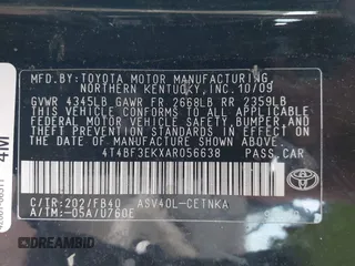 2010 Toyota Camry z VIN 4T4BF3EKXAR056638, wystawiony jako IAAI lot #42226158 z przebiegiem 194 062 mil mil oraz . Historia ofert i sprzedaży dostępna na DreamBid. Obrazek 9.