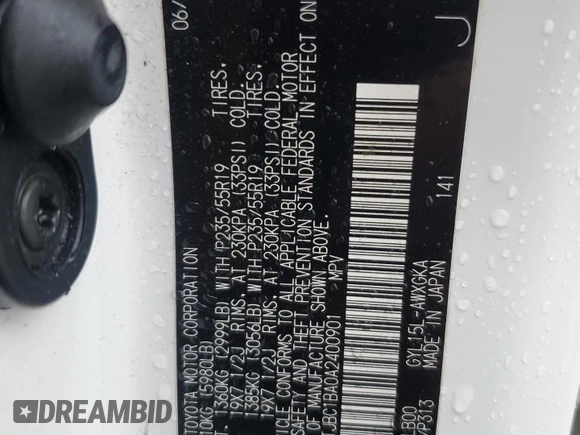 2010 Lexus RX 450h with VIN JTJBC1BA0A2400901, listed as a Copart auction lot 58485755 with 209,648 mi miles and Salvage title. Bid and sale history available at DreamBid. Image 13.