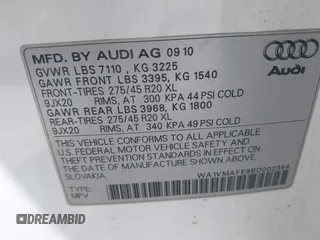 2011 Audi Q7 Prestige with VIN WA1VMAFE9BD002354, listed as a IAAI auction lot 42512776 with 149,246 mi miles and . Bid and sale history available at DreamBid. Image 9.
