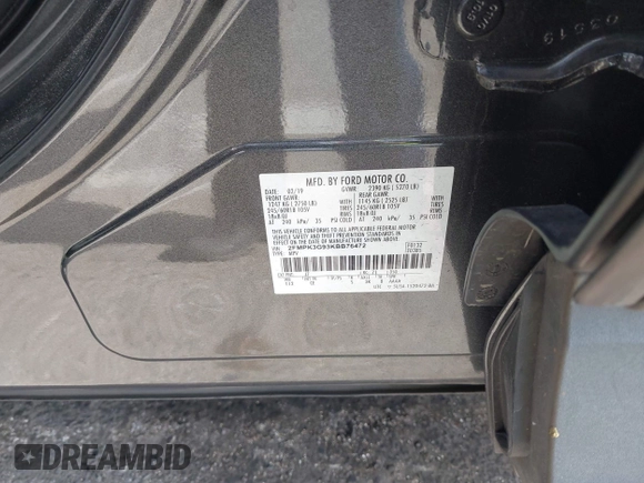 2019 Ford Edge SE с VIN 2FMPK3G93KBB76472, выставлен на аукционе IAAI как лот 42290403 с пробегом 69 923 миль миль и . История ставок и продаж доступна на DreamBid. Изображение 9.