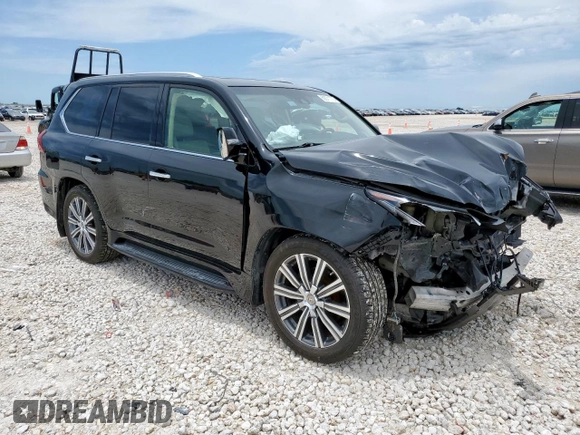 2017 Lexus LX 570 with VIN JTJHY7AX1H4227084, listed as a Copart auction lot 60571775 with 118,085 mi miles and Salvage title. Bid and sale history available at DreamBid. Image 4.