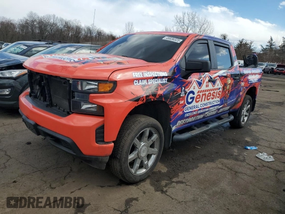 2019 Chevrolet Silverado 1500 Custom with VIN 3GCPYBEH8KG216596, listed as a Copart auction lot 49836325 with 165,756 mi miles and Salvage Title. Bid and sale history available at DreamBid. Image 1.