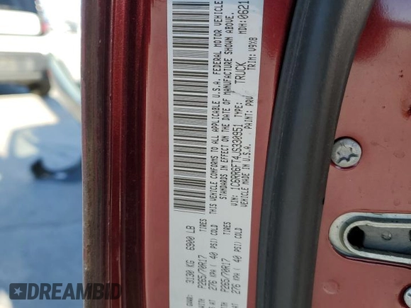 2018 Ram 1500 Tradesman with VIN 1C6RR6FT4JS330951, listed as a Copart auction lot 48952355 with Not provided miles and Salvage title. Bid and sale history available at DreamBid. Image 13.