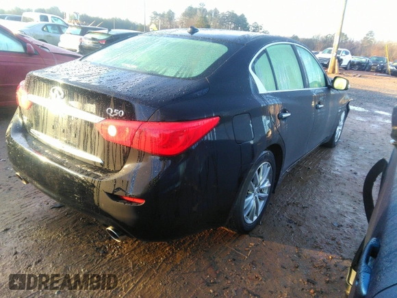 2016 Infiniti Q50 2.0t Premium with VIN JN1CV7AR5GM253535, listed as a IAAI auction lot 41198042 with 53,313 mi miles. Bid and sale history available at carsss.com. Image 4.