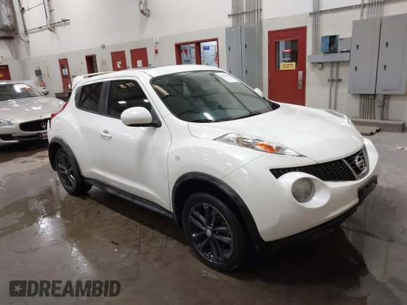 2014 Nissan Juke S with VIN JN8AF5MV3ET363747, listed as a IAAI auction lot 42056301 with Not Provided miles. Bid and sale history available at carsss.com. Image 1.