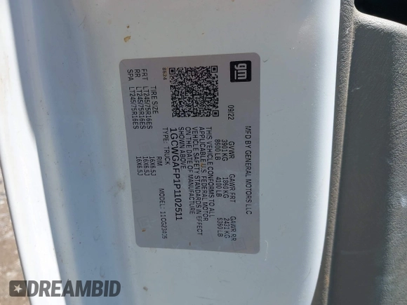 2023 Chevrolet Express Cargo с VIN 1GCWGAFP1P1102511, выставлен на аукционе IAAI как лот 42174059 с пробегом Не указан миль и . История ставок и продаж доступна на DreamBid. Изображение 9.