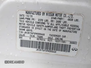 2015 Infiniti Q50 Sport с VIN JN1BV7AP0FM355446, выставлен на аукционе IAAI как лот 41795603 с пробегом 173 405 миль миль и . История ставок и продаж доступна на DreamBid. Изображение 9.