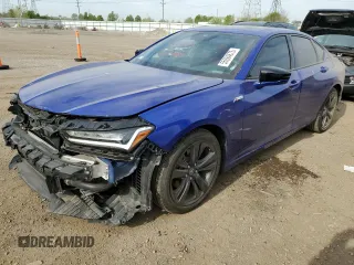 2021 Acura TLX w/A-Spec Package with VIN 19UUB6F51MA007512, listed as a Copart auction lot 55694675 with 20,633 mi miles and Salvage title. Bid and sale history available at DreamBid. Image 1.