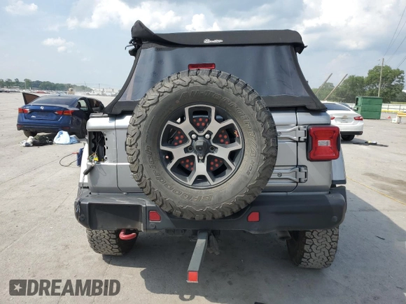 2018 Jeep Wrangler Unlimited Rubicon with VIN 1C4HJXFG4JW236436, listed as a Copart auction lot 60782365 with Not provided miles and Salvage title. Bid and sale history available at DreamBid. Image 6.
