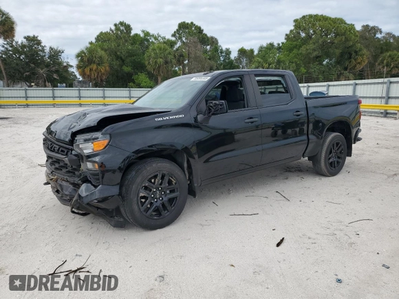2022 Chevrolet Silverado 1500 Custom with VIN 3GCPABEK1NG596837, listed as a Copart auction lot 55095305 with 32,919 mi miles and Salvage Title. Bid and sale history available at DreamBid. Image 1.