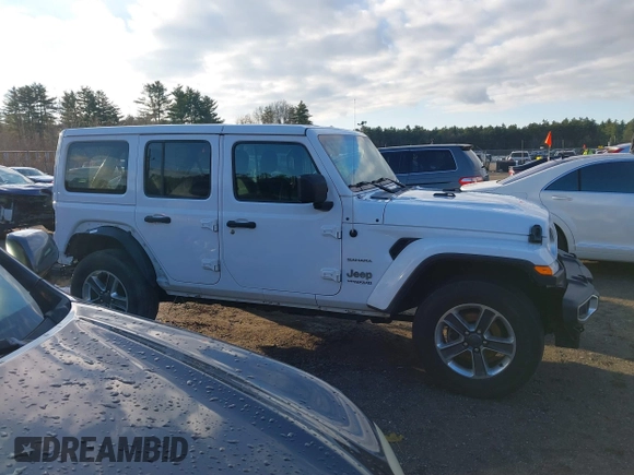 2020 Jeep Wrangler Unlimited Sahara with VIN 1C4HJXENXLW220910, listed as a IAAI auction lot 41090420 with 88,895 mi miles and . Bid and sale history available at DreamBid. Image 14.