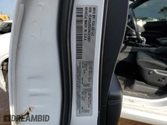 2022 Dodge Durango GT Plus with VIN 1C4RDJDGXNC212631, listed as a Copart auction lot 52861215 with 61,721 mi miles and Salvage title. Bid and sale history available at DreamBid. Image 13.