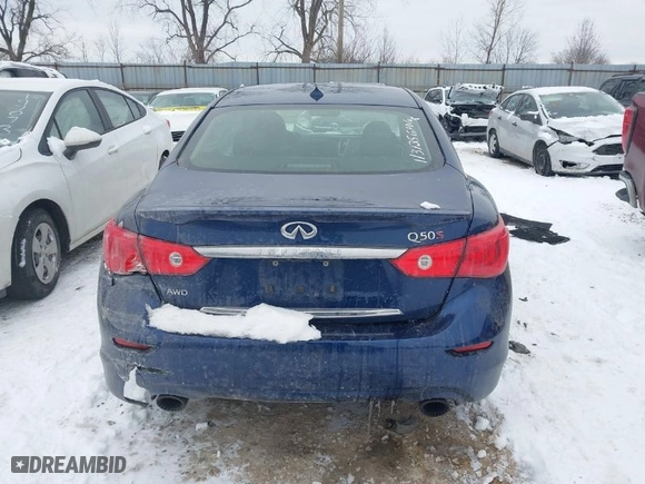 2016 Infiniti Q50 3.0t Red Sport 400 with VIN JN1FV7AR9GM452066, listed as a IAAI auction lot 41271398 with 95,249 mi miles. Bid and sale history available at carsss.com. Image 15.