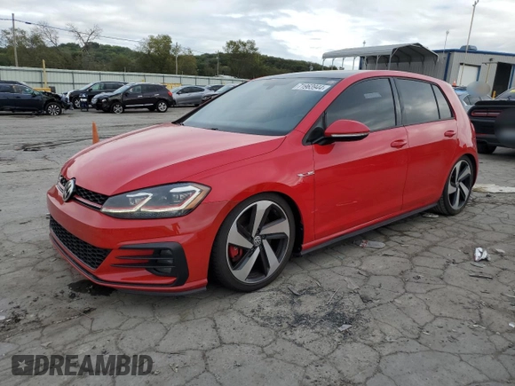 2019 Volkswagen Golf GTI S with VIN 3VW6T7AU6KM013022, listed as a Copart auction lot 71963944 with 109,148 mi miles and Salvage Title. Bid and sale history available at carsss.com. Image 1.
