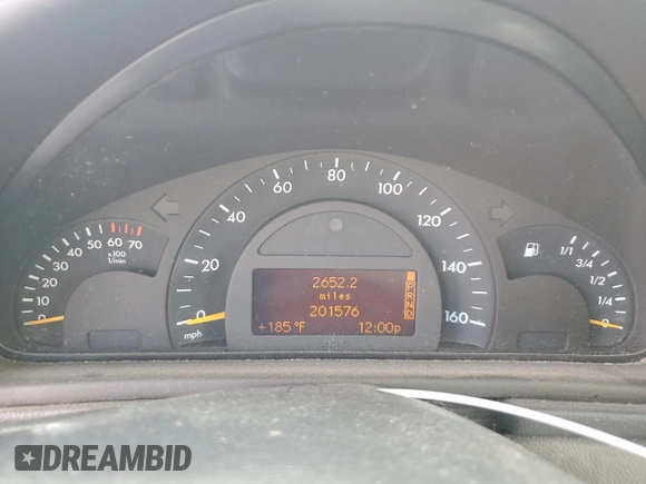 2003 Mercedes-Benz C 240 with VIN WDBRF61J93E013383, listed as a Copart auction lot 55706845 with 201,576 mi miles and Salvage title. Bid and sale history available at DreamBid. Image 9.