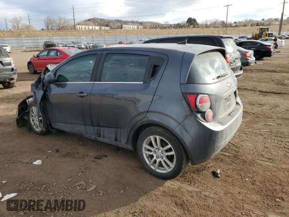 2013 Chevrolet Sonic LT with VIN 1G1JC6SBXD4121722, listed as a Copart auction lot 44824185 with 0 mi miles and Salvage Title. Bid and sale history available at carsss.com. Image 2.