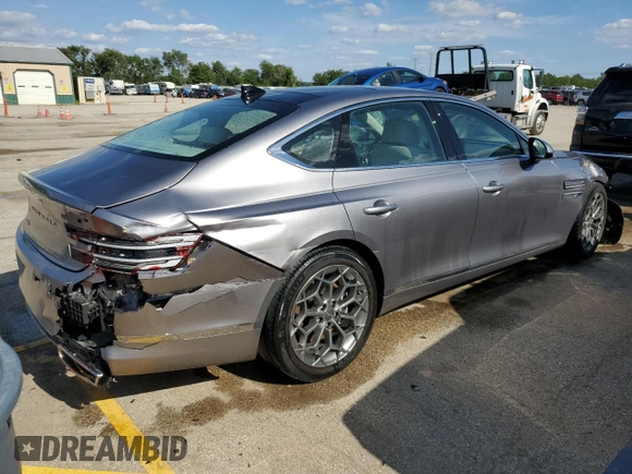 2023 Genesis G80 2.5T with VIN KMTGB4SC8PU142768, listed as a Copart auction lot 58481075 with 41,278 mi miles and Salvage title. Bid and sale history available at DreamBid. Image 3.