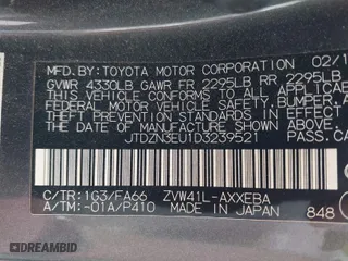 2013 Toyota Prius v Two with VIN JTDZN3EU1D3239521, listed as a IAAI auction lot 41928295 with 245,795 mi miles. Bid and sale history available at carsss.com. Image 9.