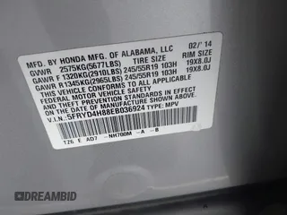 2014 Acura MDX Advance with VIN 5FRYD4H88EB036924, listed as a IAAI auction lot 41513713 with 133,133 mi miles and . Bid and sale history available at carsss.com. Image 9.