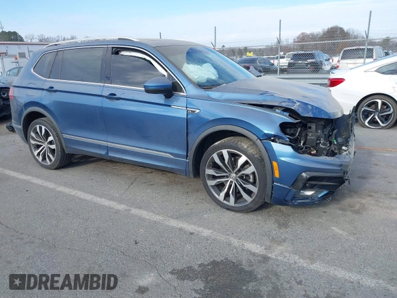 2018 Volkswagen Tiguan SEL Premium with VIN 3VV5B7AX0JM218427, listed as a IAAI auction lot 41188087 with 46,877 mi miles and . Bid and sale history available at DreamBid. Image 1.