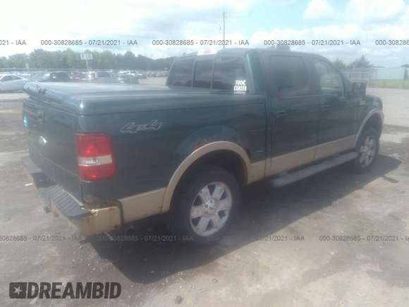 2008 Ford F-150 XLT with VIN 1FTPW14568FA83628, listed as a IAAI auction lot 30828685 with 120,920 mi miles and . Bid and sale history available at DreamBid. Image 4.
