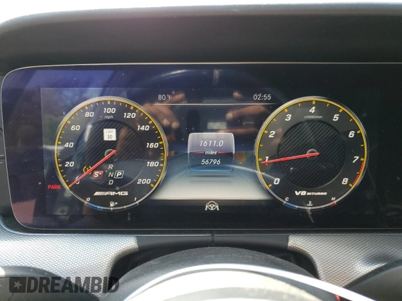 2019 Mercedes-Benz E 63 S AMG with VIN WDDZF8KB2KA689531, listed as a Copart auction lot 58630144 with 56,796 mi miles and Salvage Title. Bid and sale history available at DreamBid. Image 9.