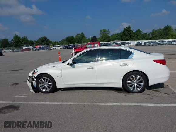 2014 Infiniti Q50 Sport with VIN JN1BV7AR4EM698230, listed as a IAAI auction lot 42664588 with 129,411 mi miles and . Bid and sale history available at DreamBid. Image 14.