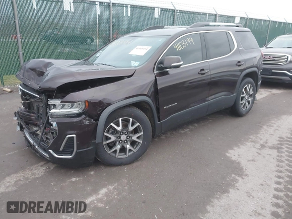 2021 GMC Acadia SLE with VIN 1GKKNRL48MZ109468, listed as a IAAI auction lot 41103194 with 70,743 mi miles. Bid and sale history available at carsss.com. Image 2.