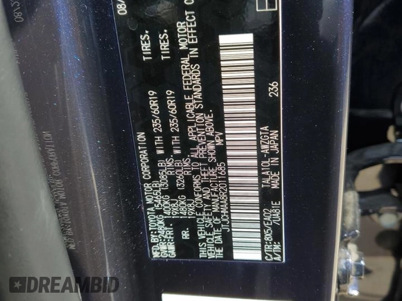 2024 Lexus RX 350 z VIN JTJCHMAA8R2011685, wystawiony jako Copart lot #81186074 z przebiegiem 41 908 mil mil oraz Szkoda całkowita • Salvage title. Historia ofert i sprzedaży dostępna na DreamBid. Obrazek 13.