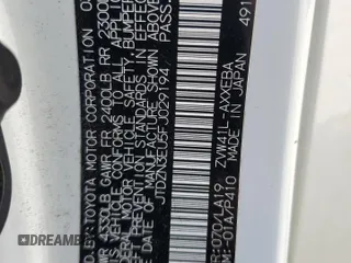 2015 Toyota Prius Two with VIN JTDZN3EU5FJ029194, listed as a Copart auction lot 48869355 with 64,547 mi miles and Salvage Title. Bid and sale history available at DreamBid. Image 12.