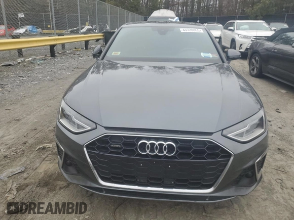 2020 Audi A4 Premium with VIN WAUDNAF48LN014719, listed as a Copart auction lot 43720865 with Not provided miles and Salvage title. Bid and sale history available at DreamBid. Image 5.