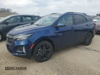 2022 Chevrolet Equinox RS with VIN 3GNAXWEVXNS119642, listed as a Copart auction lot 54705345 with 33,441 mi miles and Salvage title. Bid and sale history available at DreamBid. Image 1.