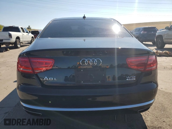 2013 Audi A8 L 6.3L with VIN WAUR4AFD1DN020503, listed as a Copart auction lot 69654204 with 189,999 mi miles and Salvage Title. Bid and sale history available at carsss.com. Image 6.