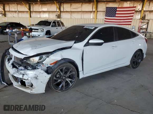 2019 Honda Civic Sport with VIN 2HGFC2F80KH539678, listed as a Copart auction lot 58090255 with 90,187 mi miles and Salvage title. Bid and sale history available at DreamBid. Image 1.
