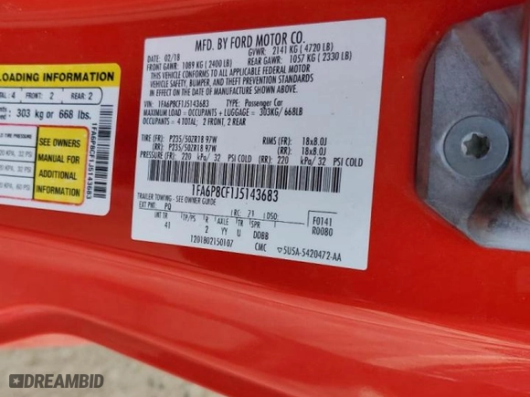2018 Ford Mustang GT with VIN 1FA6P8CF1J5143683, listed as a Copart auction lot 48435525 with 90,809 mi miles and Salvage Title. Bid and sale history available at carsss.com. Image 12.