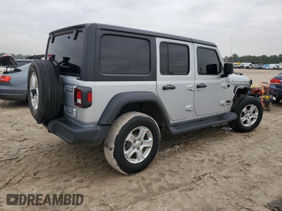 2022 Jeep Wrangler Unlimited Sport S with VIN 1C4HJXDG5NW239967, listed as a Copart auction lot 42630375 with 65,568 mi miles and Salvage Title. Bid and sale history available at carsss.com. Image 3.
