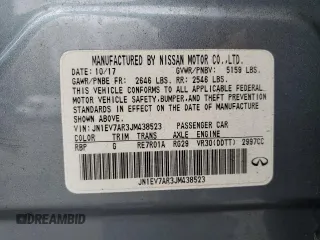 2018 Infiniti Q50 3.0t SPORT with VIN JN1EV7AR3JM438523, listed as a Copart auction lot 51806665 with 126,860 mi miles and Clean Title. Bid and sale history available at carsss.com. Image 12.