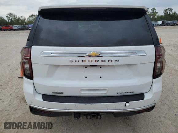 2022 Chevrolet Suburban Premier with VIN 1GNSKFKTXNR303536, listed as a Copart auction lot 79192484 with 67,989 mi miles and Salvage Title. Bid and sale history available at DreamBid. Image 6.
