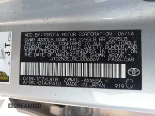 2014 Toyota Prius Two z VIN JTDZN3EU9EJ006869, wystawiony jako IAAI lot #41760598 z przebiegiem 137 514 mil mil oraz . Historia ofert i sprzedaży dostępna na DreamBid. Obrazek 9.