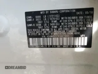 2019 Subaru Ascent Premium with VIN 4S4WMAFD7K3401900, listed as a Copart auction lot 60243585 with 110,334 mi miles and Salvage title. Bid and sale history available at DreamBid. Image 14.