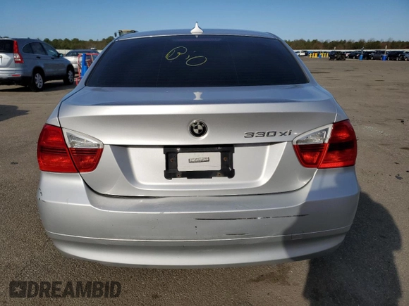 2006 BMW 3 Series 330xi with VIN WBAVD33516KL52923, listed as a Copart auction lot 46224884 with 204,406 mi miles and Salvage Title. Bid and sale history available at carsss.com. Image 6.