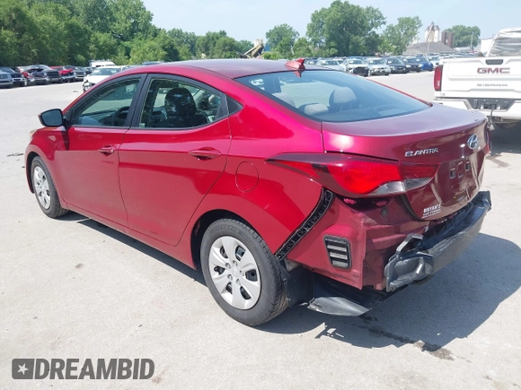 2016 Hyundai Elantra SE with VIN 5NPDH4AE9GH711804, listed as a IAAI auction lot 42451824 with 124,650 mi miles and . Bid and sale history available at DreamBid. Image 3.