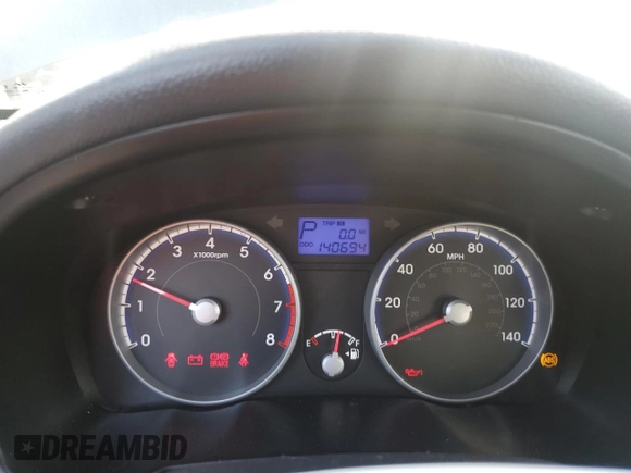 2010 Hyundai Accent GLS with VIN KMHCN4AC5AU469945, listed as a Copart auction lot 46532395 with 140,694 mi miles and Salvage Title. Bid and sale history available at carsss.com. Image 9.
