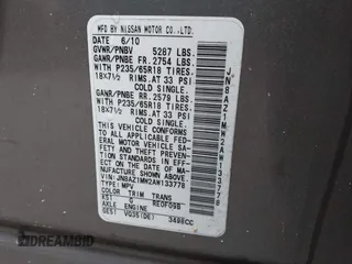 2010 Nissan Murano SL z VIN JN8AZ1MW2AW133778, wystawiony jako IAAI lot #42222555 z przebiegiem 165 909 mil mil oraz . Historia ofert i sprzedaży dostępna na DreamBid. Obrazek 9.