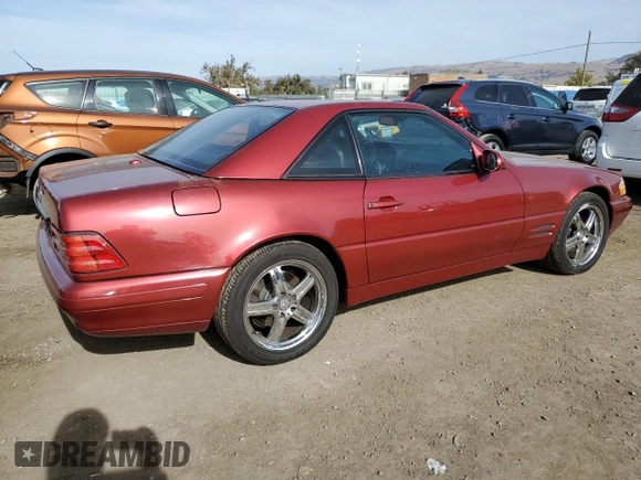 2000 Mercedes-Benz SL-Class with VIN WDBFA68F6YF191384, listed as a Copart auction lot 79318264 with 46,673 mi miles and Salvage Title. Bid and sale history available at carsss.com. Image 3.