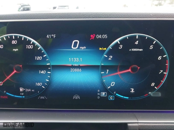 2022 Mercedes-Benz GLE with VIN 4JGFB4KB8NA830006, listed as a IAAI auction lot 41258028 with 20,886 mi miles. Bid and sale history available at carsss.com. Image 7.