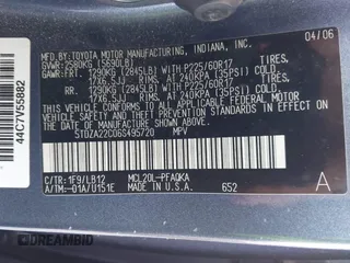 2006 Toyota Sienna XLE z VIN 5TDZA22C06S495720, wystawiony jako IAAI lot #42379521 z przebiegiem 65 375 mil mil oraz . Historia ofert i sprzedaży dostępna na DreamBid. Obrazek 9.